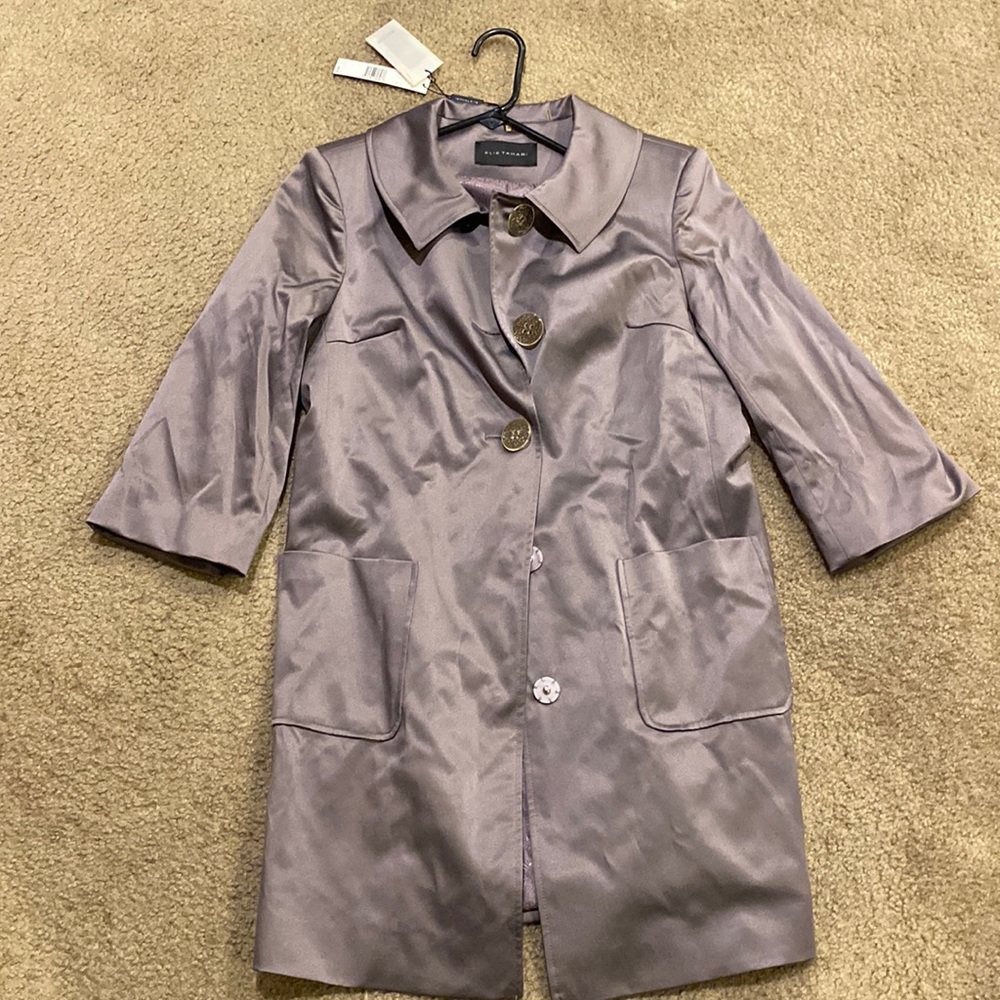 Elie Tahari Overcoat Button Accent  NWT